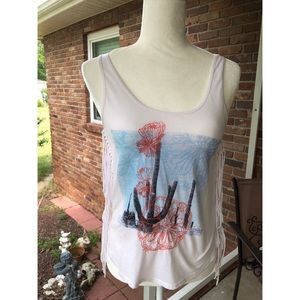 White Fringe Tank